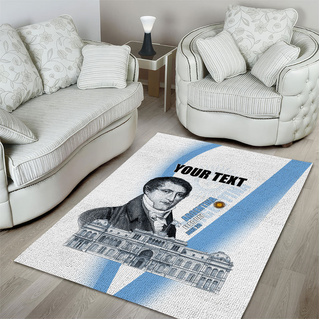 Custom Argentina Manuel Belgrano Area Rug Flag Day - Patriotic Sun of May