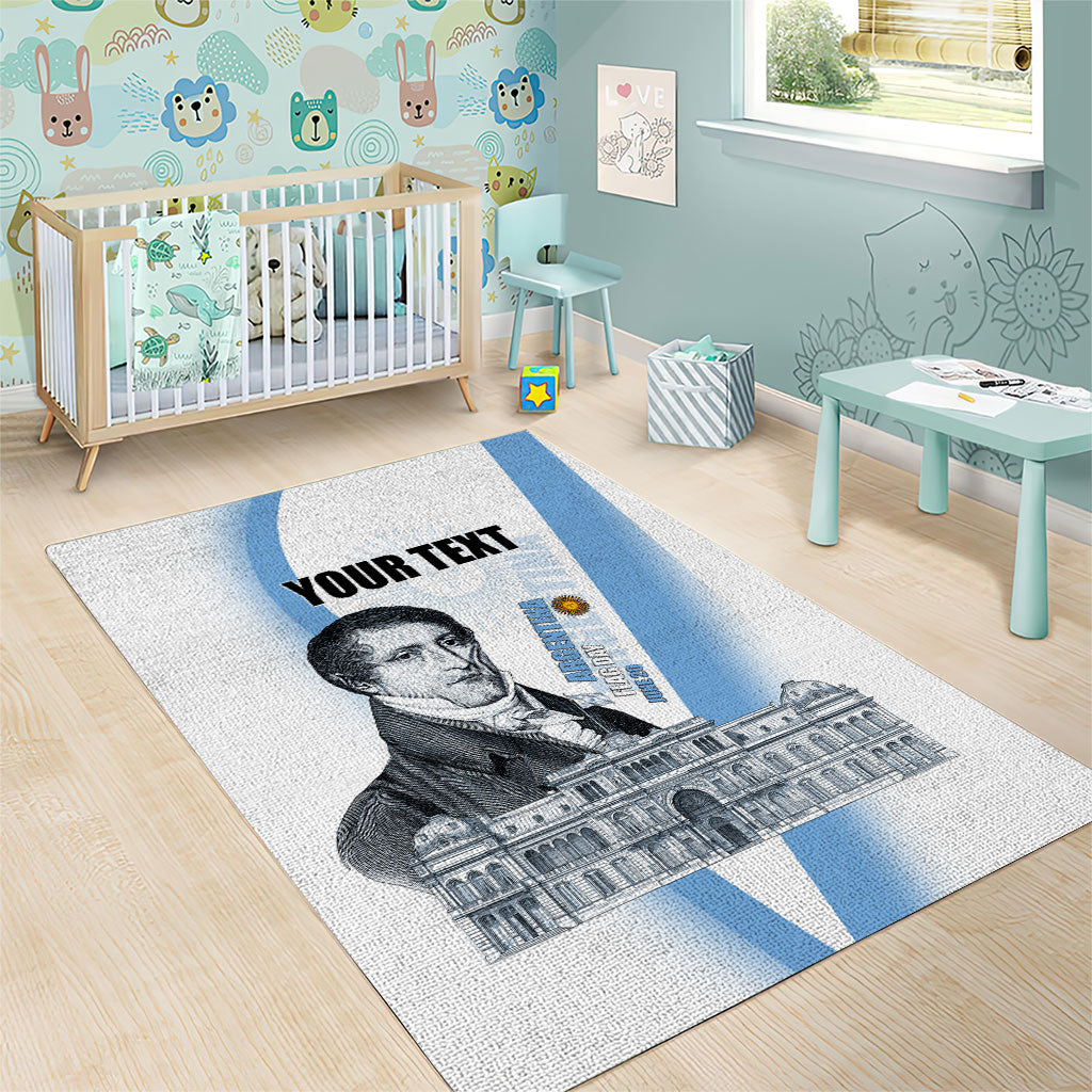 Custom Argentina Manuel Belgrano Area Rug Flag Day - Patriotic Sun of May