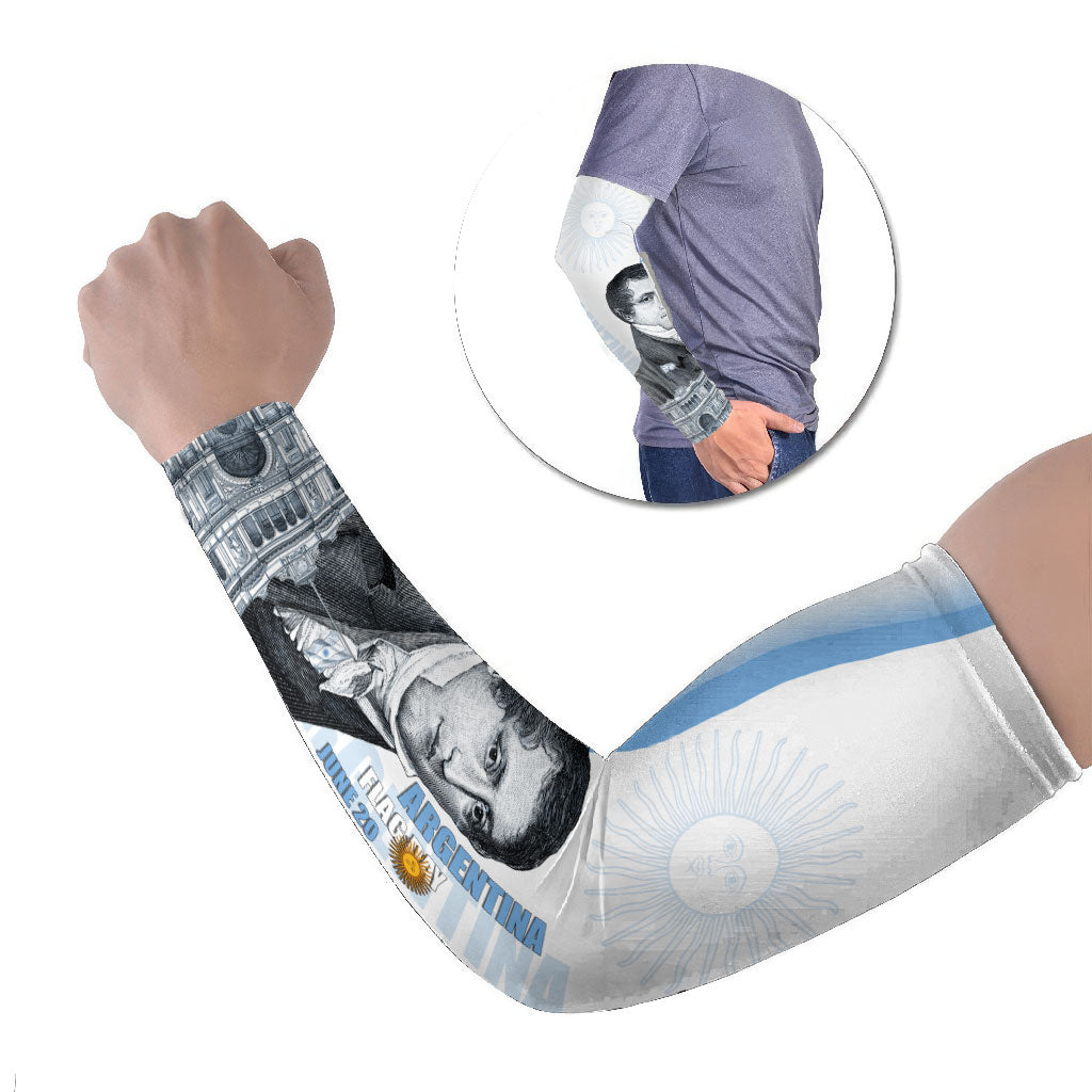 Custom Argentina Manuel Belgrano Arm Sleeves Flag Day - Patriotic Sun of May