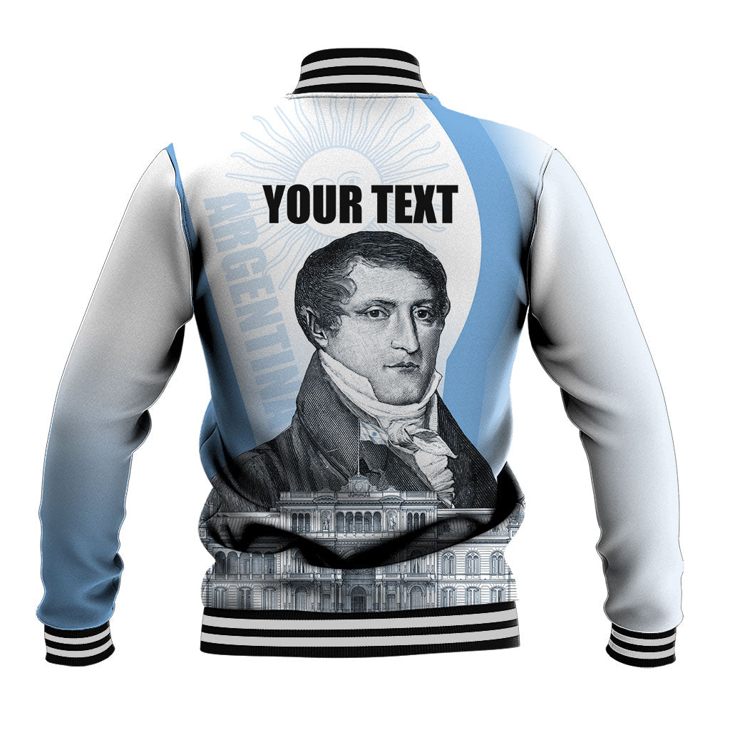 Custom Argentina Manuel Belgrano Baseball Jacket Flag Day - Patriotic Sun of May