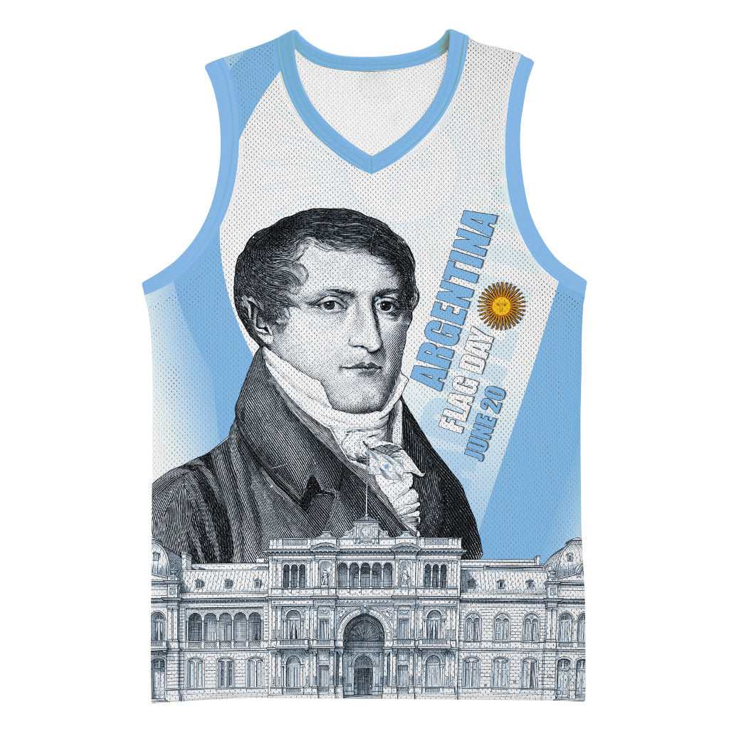 Custom Argentina Manuel Belgrano Basketball Jersey Flag Day - Patriotic Sun of May