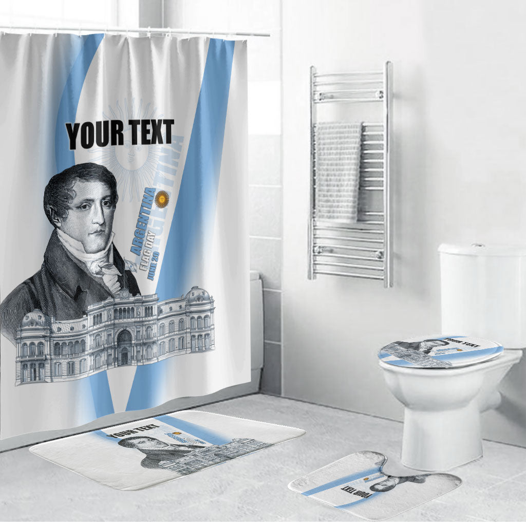 Custom Argentina Manuel Belgrano Bathroom Set Flag Day - Patriotic Sun of May
