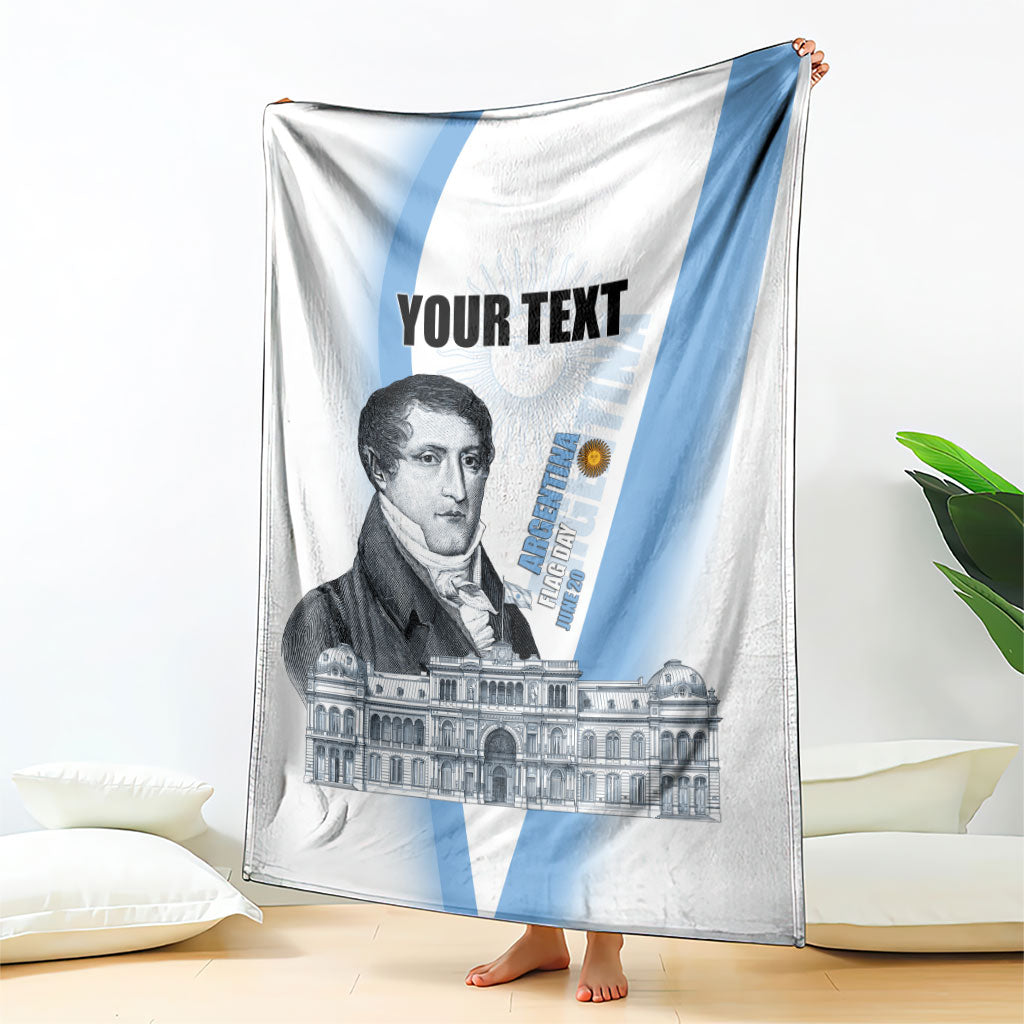 Custom Argentina Manuel Belgrano Blanket Flag Day - Patriotic Sun of May