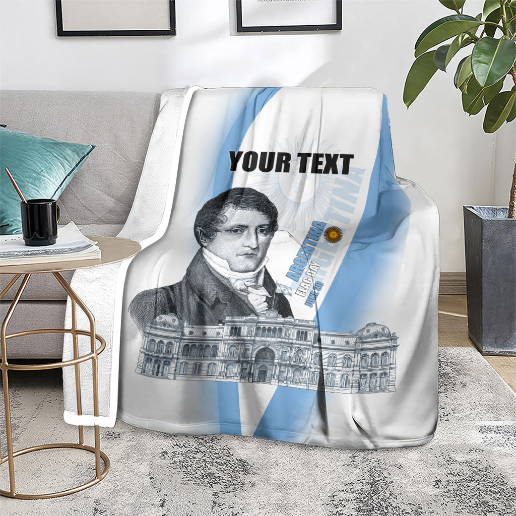Custom Argentina Manuel Belgrano Blanket Flag Day - Patriotic Sun of May