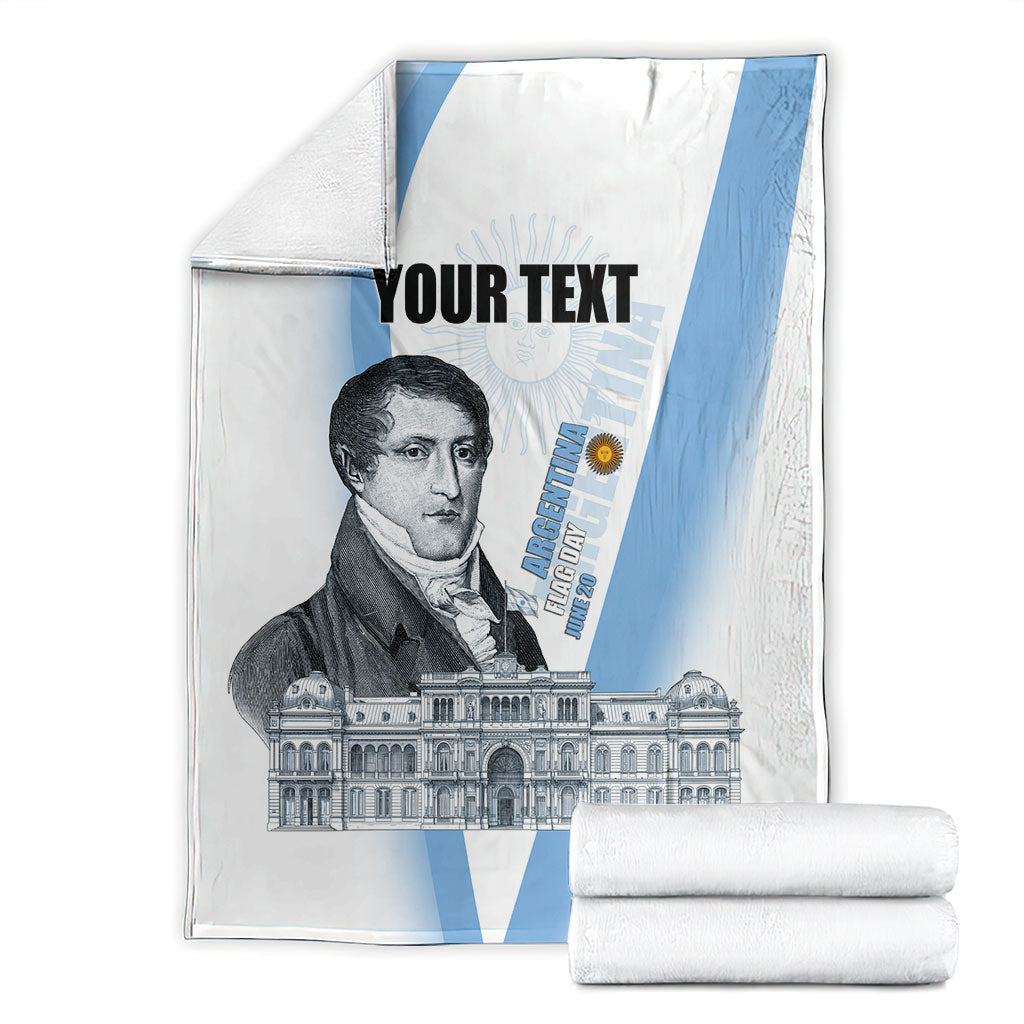 Custom Argentina Manuel Belgrano Blanket Flag Day - Patriotic Sun of May