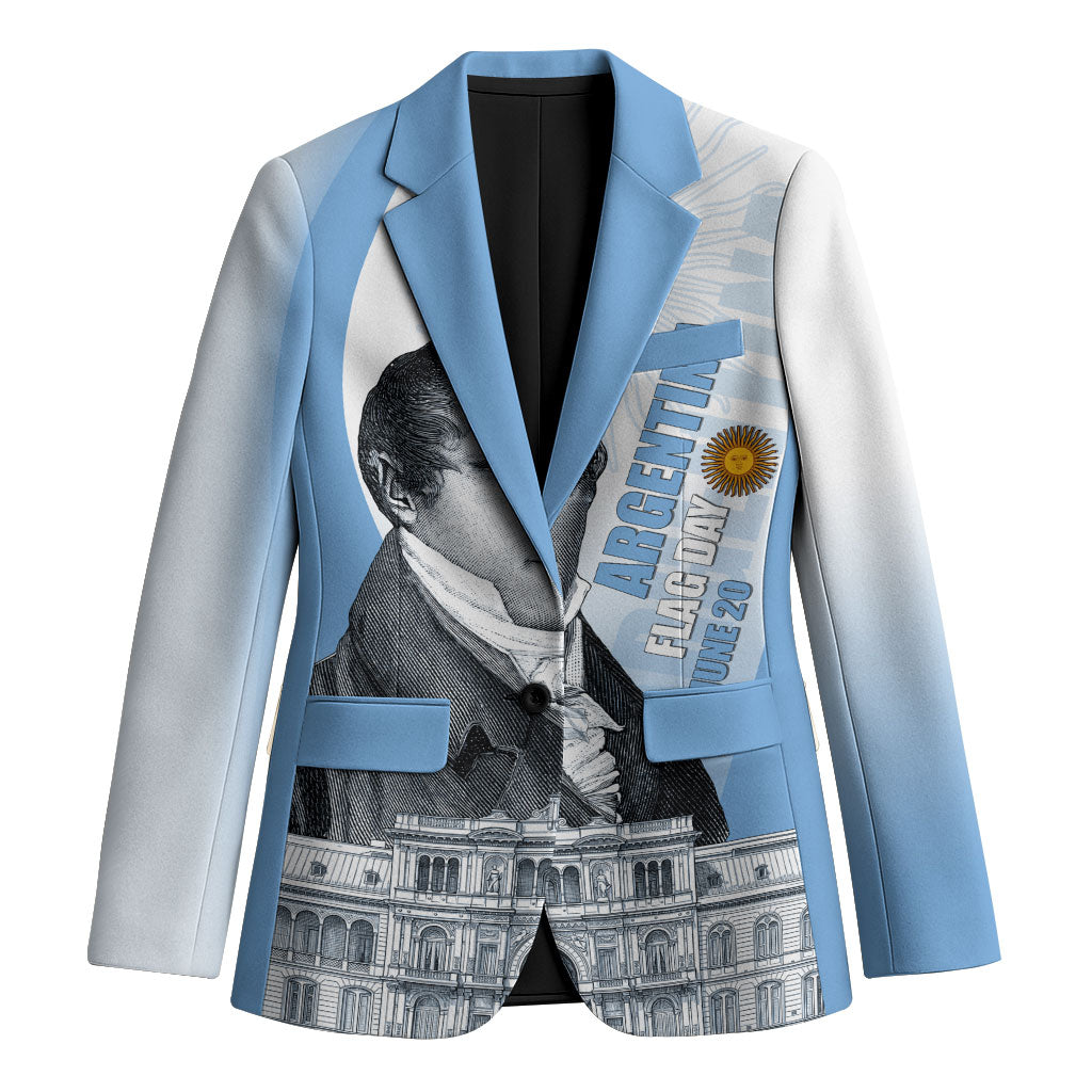 Custom Argentina Manuel Belgrano Blazer Flag Day - Patriotic Sun of May