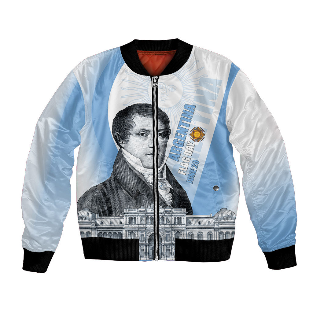 Custom Argentina Manuel Belgrano Bomber Jacket Flag Day - Patriotic Sun of May