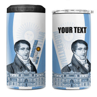 Custom Argentina Manuel Belgrano 4 in 1 Can Cooler Tumbler Flag Day - Patriotic Sun of May