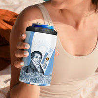 Custom Argentina Manuel Belgrano 4 in 1 Can Cooler Tumbler Flag Day - Patriotic Sun of May