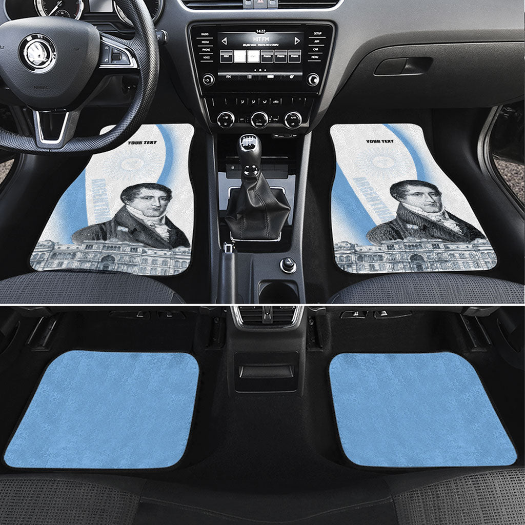 Custom Argentina Manuel Belgrano Car Mats Flag Day - Patriotic Sun of May