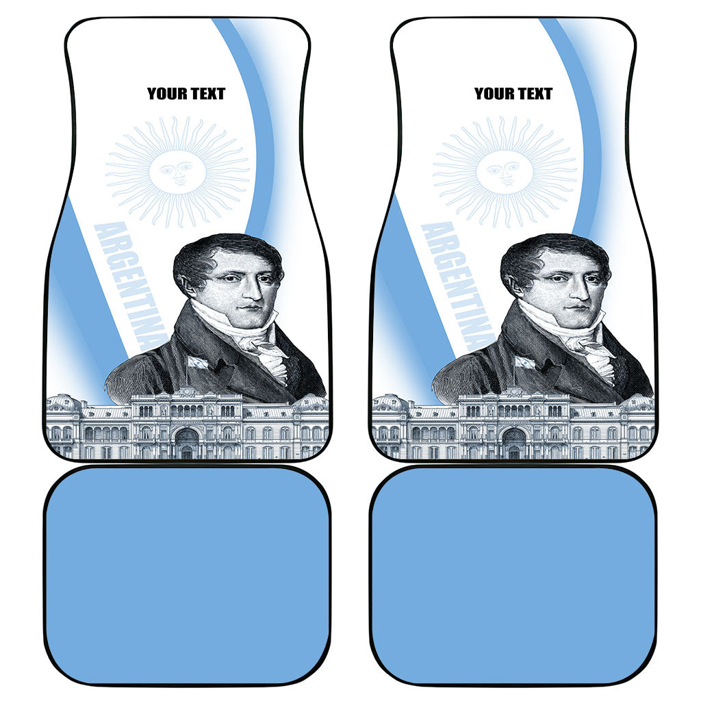 Custom Argentina Manuel Belgrano Car Mats Flag Day - Patriotic Sun of May