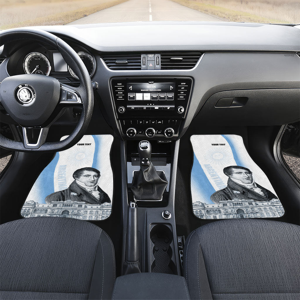 Custom Argentina Manuel Belgrano Car Mats Flag Day - Patriotic Sun of May