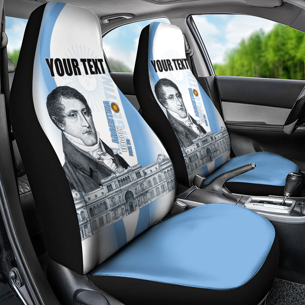 Custom Argentina Manuel Belgrano Car Seat Cover Flag Day - Patriotic Sun of May