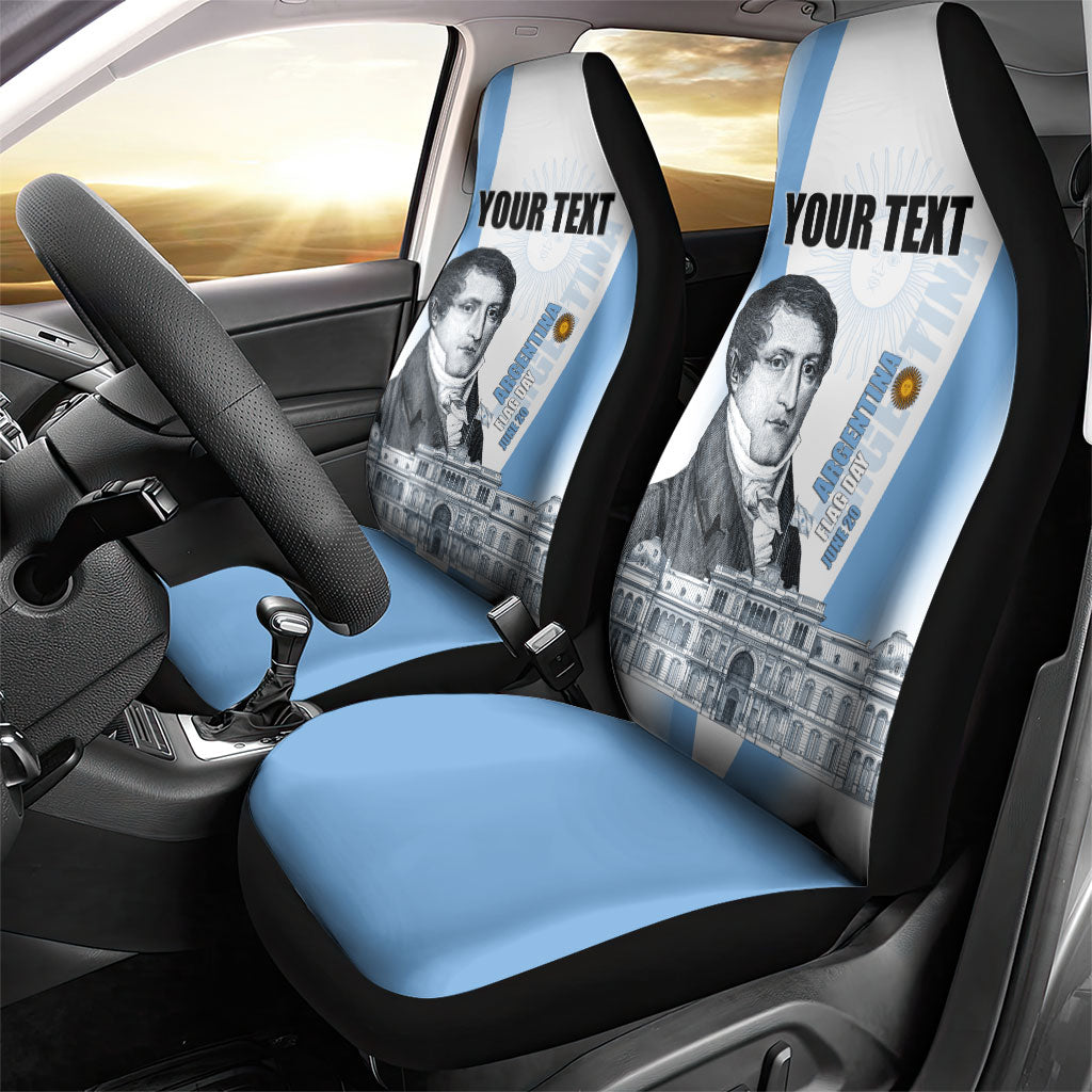 Custom Argentina Manuel Belgrano Car Seat Cover Flag Day - Patriotic Sun of May