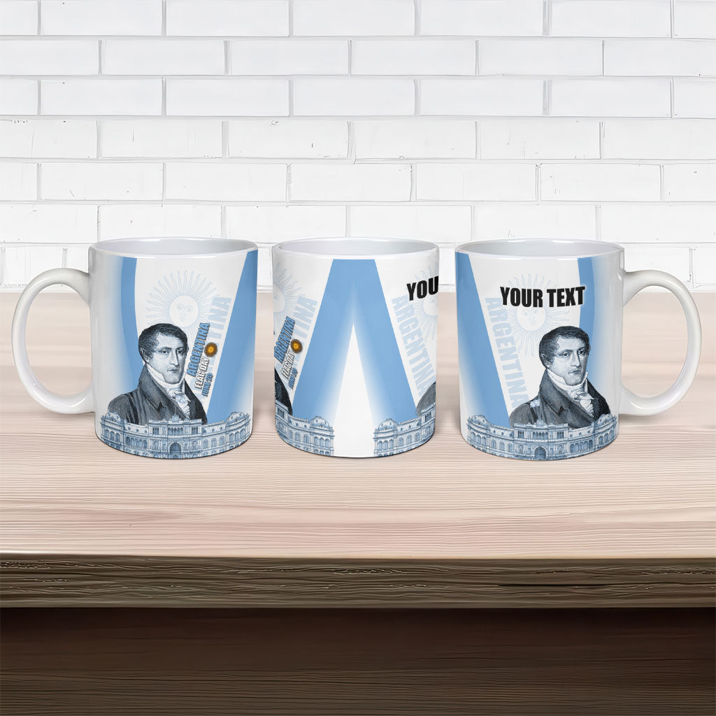 Custom Argentina Manuel Belgrano Ceramic Mug Flag Day - Patriotic Sun of May