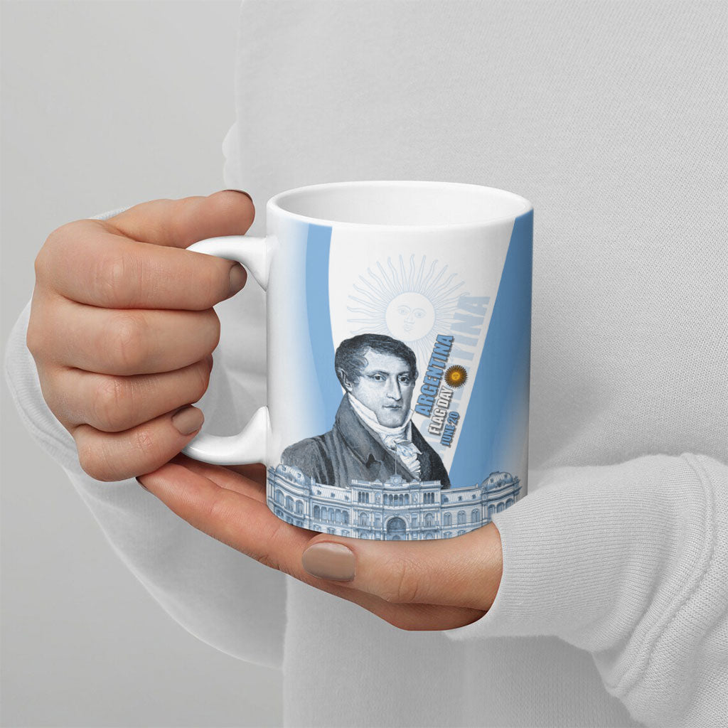 Custom Argentina Manuel Belgrano Ceramic Mug Flag Day - Patriotic Sun of May