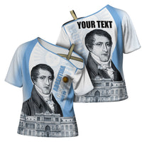 Custom Argentina Manuel Belgrano Cross Shoulder Shirt Flag Day - Patriotic Sun of May