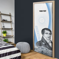 Custom Argentina Manuel Belgrano Door Cover Flag Day - Patriotic Sun of May