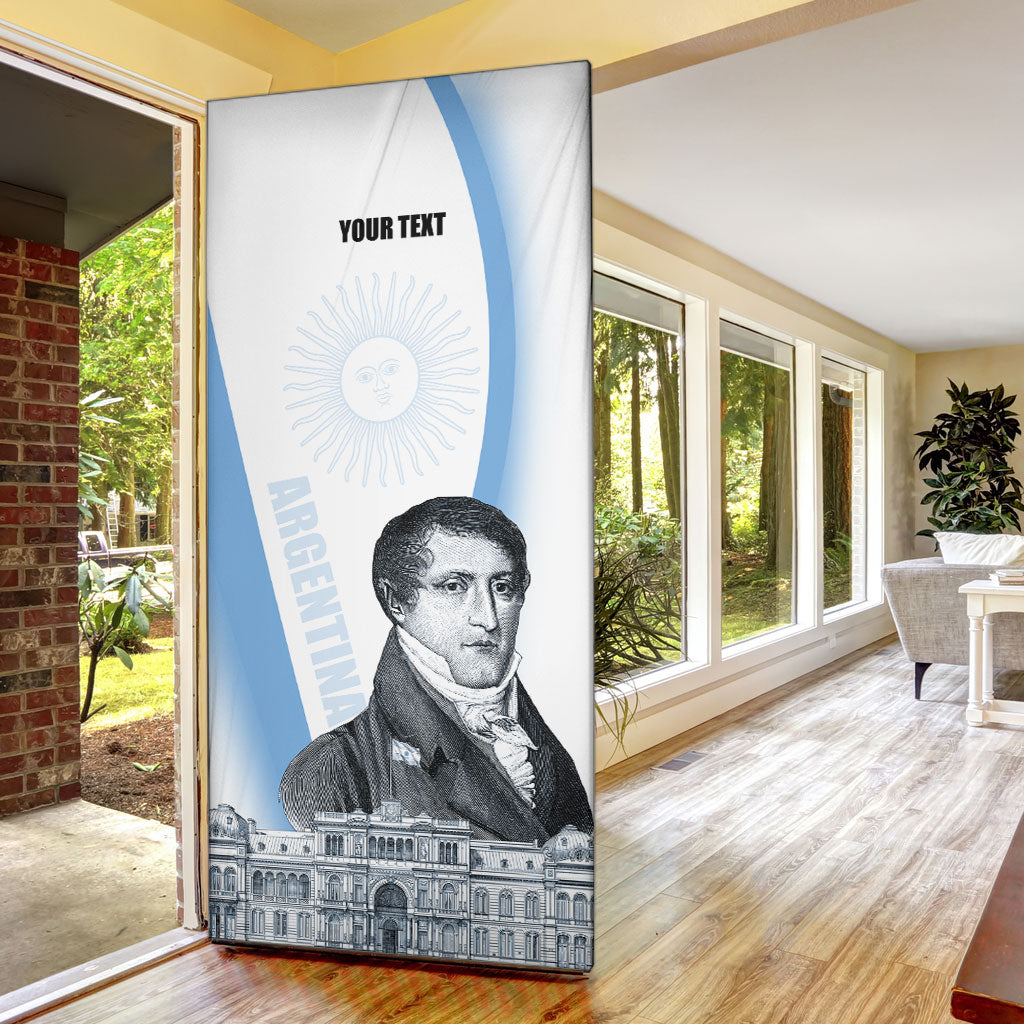 Custom Argentina Manuel Belgrano Door Cover Flag Day - Patriotic Sun of May