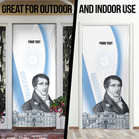 Custom Argentina Manuel Belgrano Door Cover Flag Day - Patriotic Sun of May