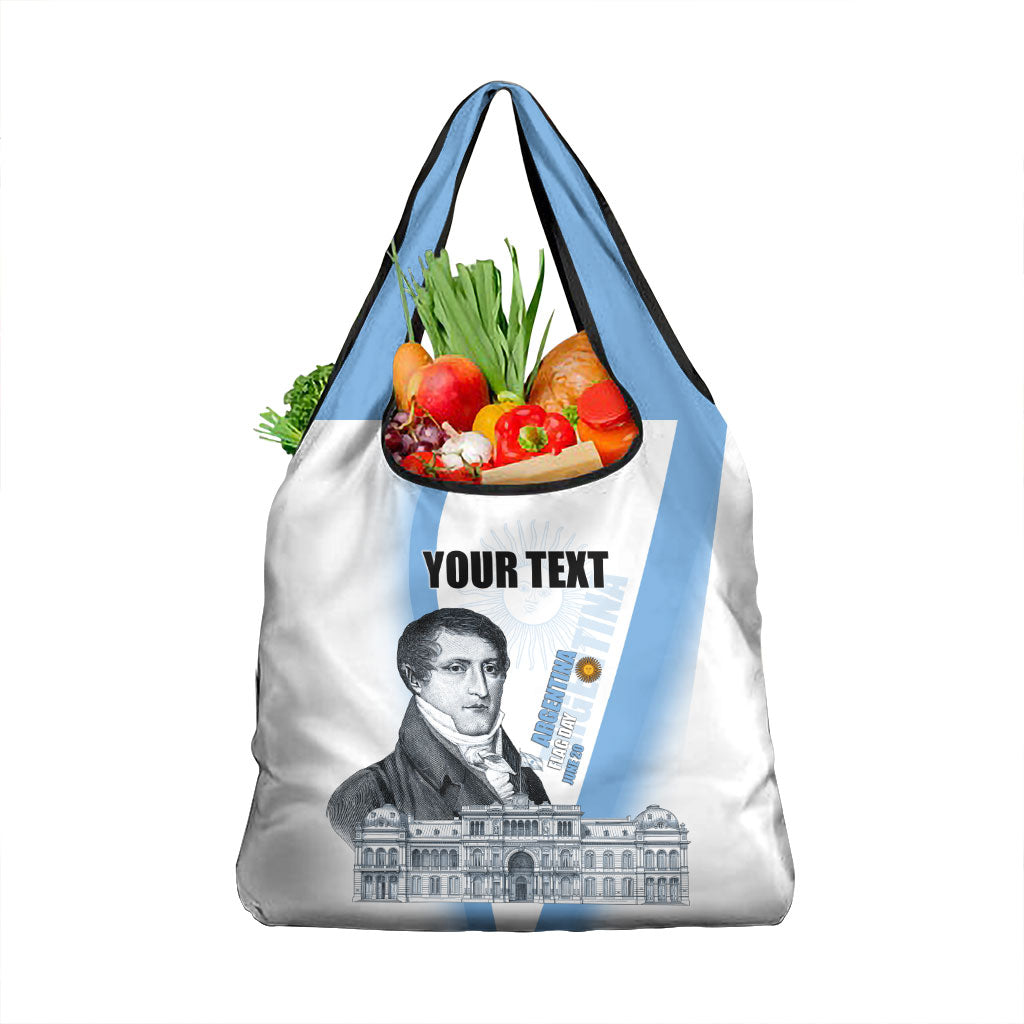 Custom Argentina Manuel Belgrano Grocery Bag Flag Day - Patriotic Sun of May
