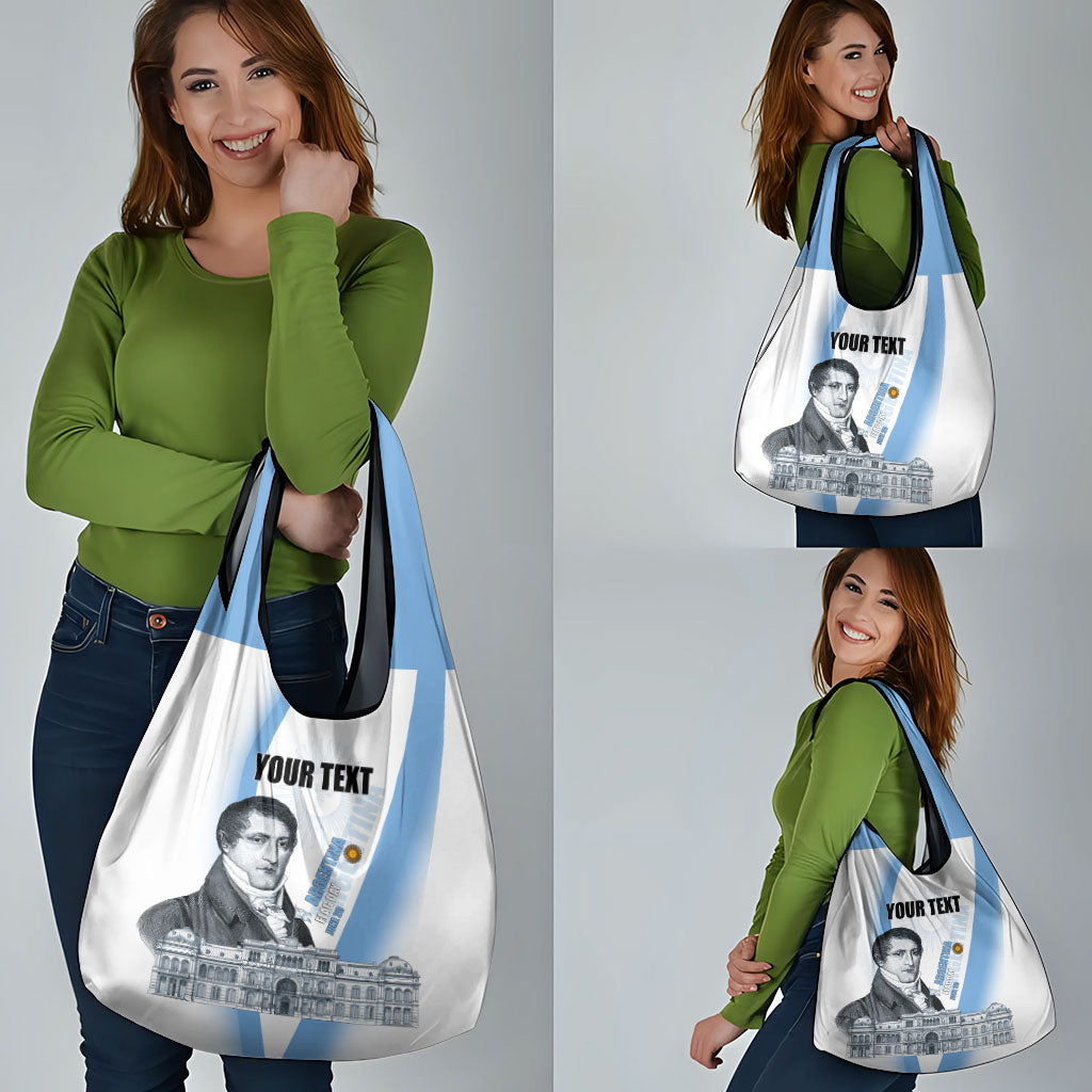 Custom Argentina Manuel Belgrano Grocery Bag Flag Day - Patriotic Sun of May