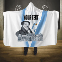 Custom Argentina Manuel Belgrano Hooded Blanket Flag Day - Patriotic Sun of May