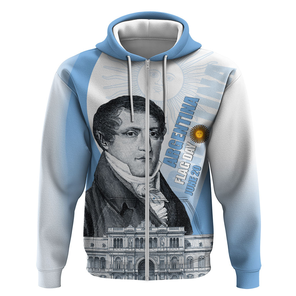 Custom Argentina Manuel Belgrano Hoodie Flag Day - Patriotic Sun of May