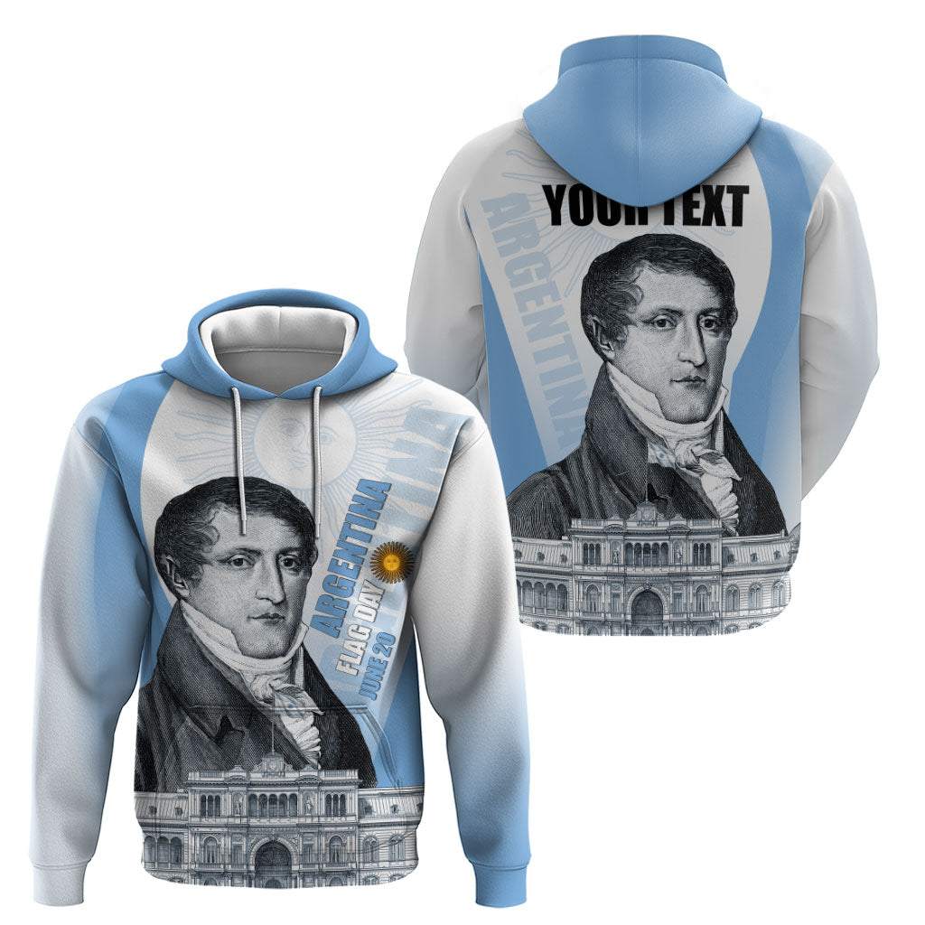 Custom Argentina Manuel Belgrano Hoodie Flag Day - Patriotic Sun of May
