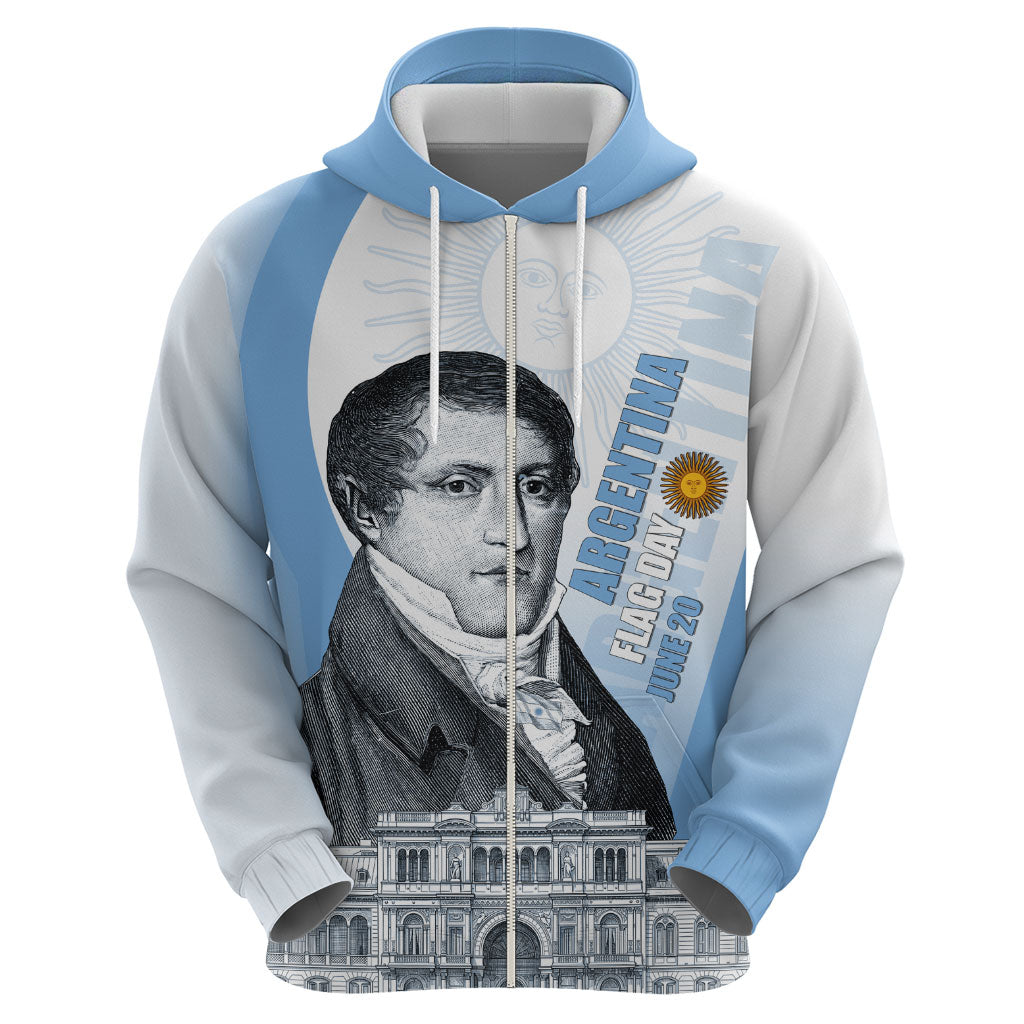Custom Argentina Manuel Belgrano Hoodie Flag Day - Patriotic Sun of May