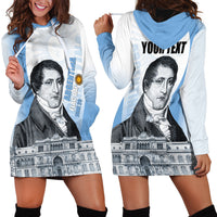 Custom Argentina Manuel Belgrano Hoodie Dress Flag Day - Patriotic Sun of May
