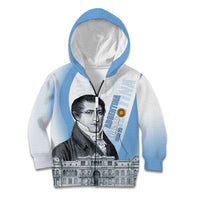 Custom Argentina Manuel Belgrano Kid Hoodie Flag Day - Patriotic Sun of May