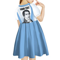 Custom Argentina Manuel Belgrano Kid Short Sleeve Dress Flag Day - Patriotic Sun of May