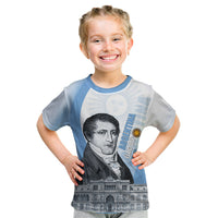 Custom Argentina Manuel Belgrano Kid T Shirt Flag Day - Patriotic Sun of May