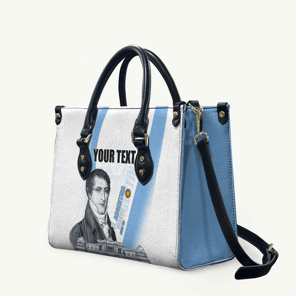 Custom Argentina Manuel Belgrano Leather Bag Flag Day - Patriotic Sun of May