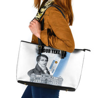 Custom Argentina Manuel Belgrano Leather Tote Bag Flag Day - Patriotic Sun of May
