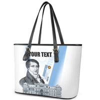 Custom Argentina Manuel Belgrano Leather Tote Bag Flag Day - Patriotic Sun of May