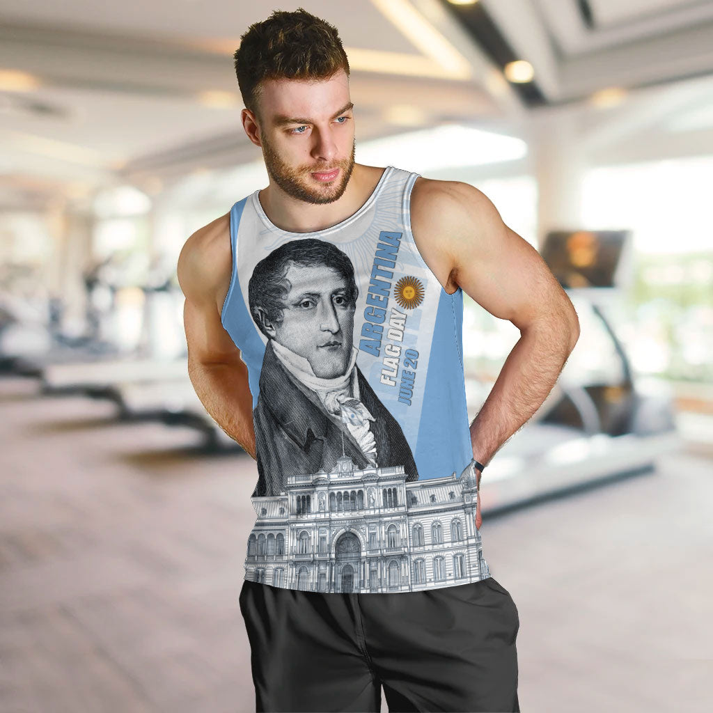 Custom Argentina Manuel Belgrano Men Tank Top Flag Day - Patriotic Sun of May