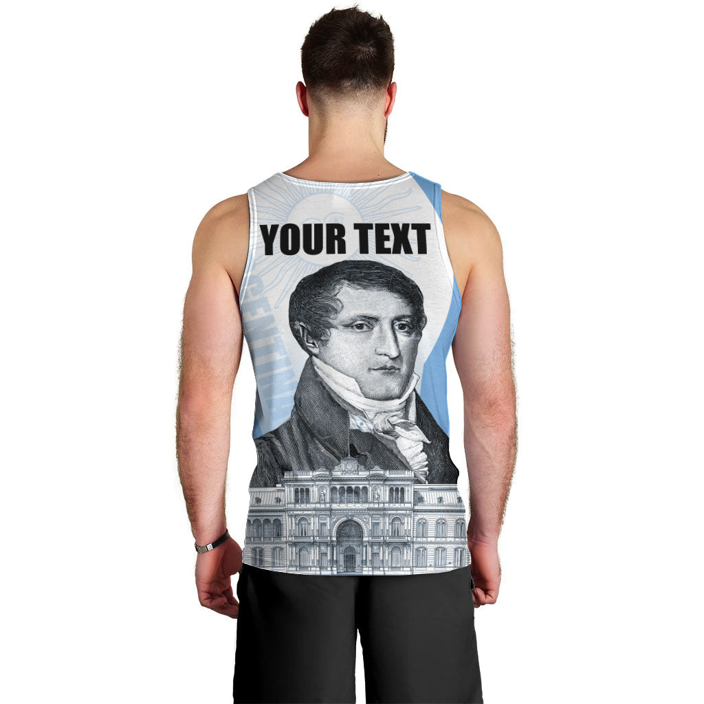 Custom Argentina Manuel Belgrano Men Tank Top Flag Day - Patriotic Sun of May