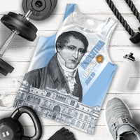 Custom Argentina Manuel Belgrano Men Tank Top Flag Day - Patriotic Sun of May