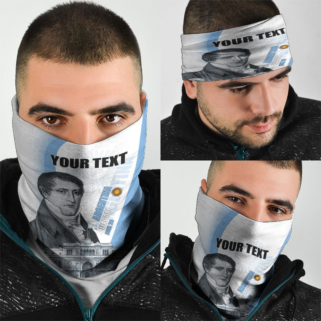 Custom Argentina Manuel Belgrano Neck Gaiter Flag Day - Patriotic Sun of May