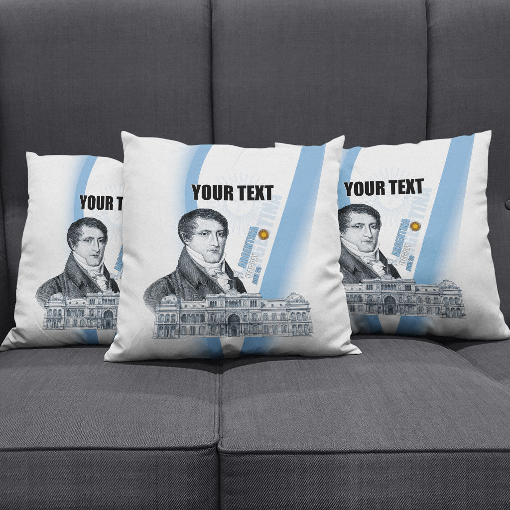 Custom Argentina Manuel Belgrano Pillow Cover Flag Day - Patriotic Sun of May