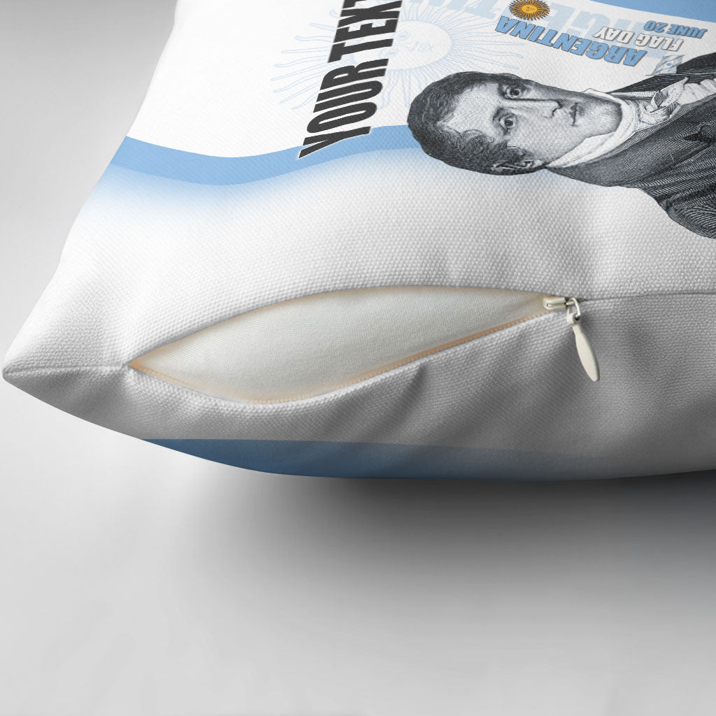 Custom Argentina Manuel Belgrano Pillow Cover Flag Day - Patriotic Sun of May