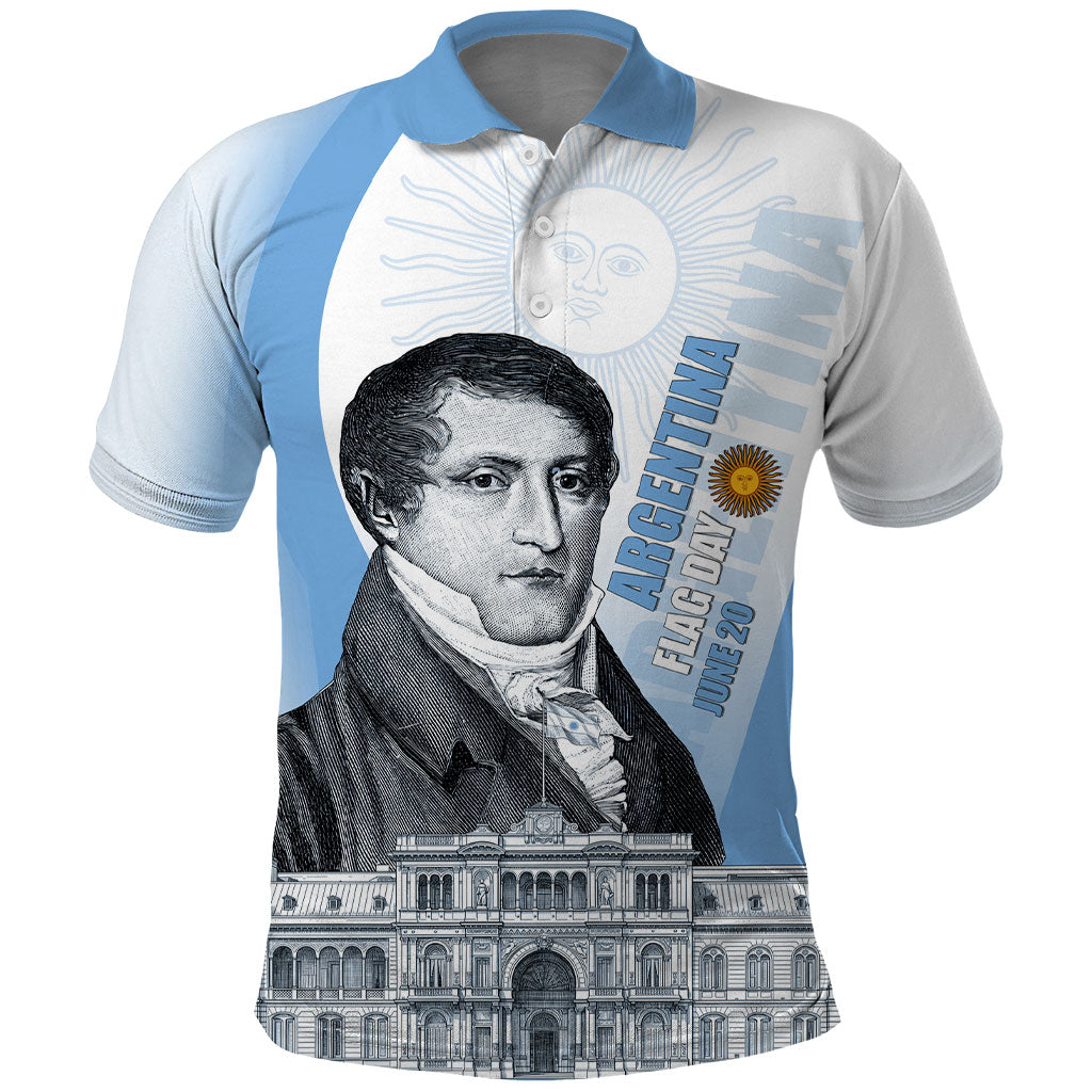 Custom Argentina Manuel Belgrano Polo Shirt Flag Day - Patriotic Sun of May