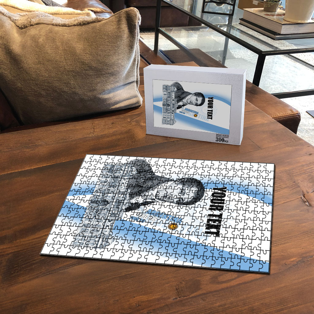 Custom Argentina Manuel Belgrano Puzzle Flag Day - Patriotic Sun of May
