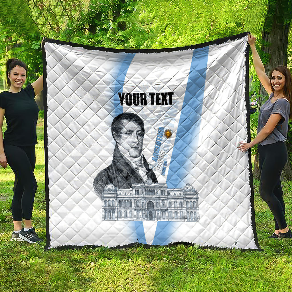 Custom Argentina Manuel Belgrano Quilt Flag Day - Patriotic Sun of May