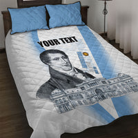 Custom Argentina Manuel Belgrano Quilt Bed Set Flag Day - Patriotic Sun of May
