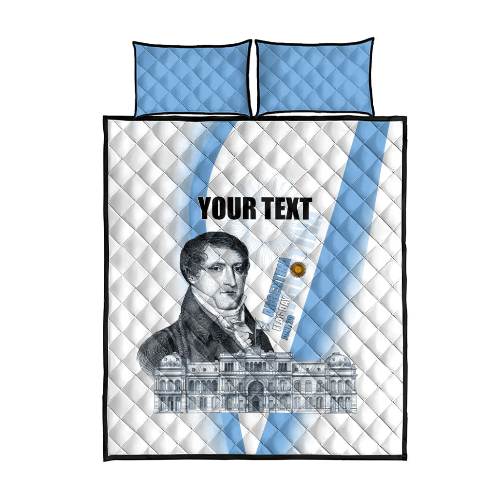 Custom Argentina Manuel Belgrano Quilt Bed Set Flag Day - Patriotic Sun of May