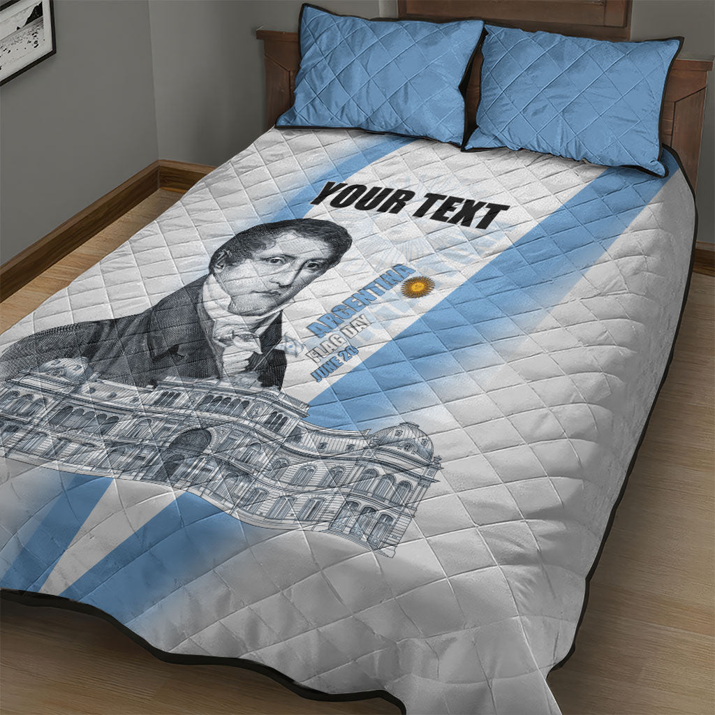 Custom Argentina Manuel Belgrano Quilt Bed Set Flag Day - Patriotic Sun of May