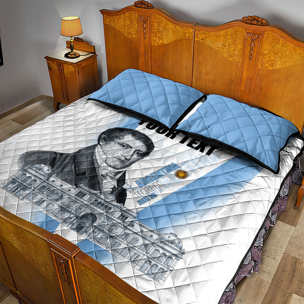 Custom Argentina Manuel Belgrano Quilt Bed Set Flag Day - Patriotic Sun of May